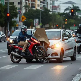 motociclista colide em poste após ser atingido por carro em Parnaíba