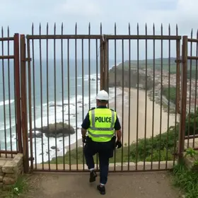 policial cai portão abordagem