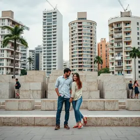 casal flagrado levando blocos de concreto